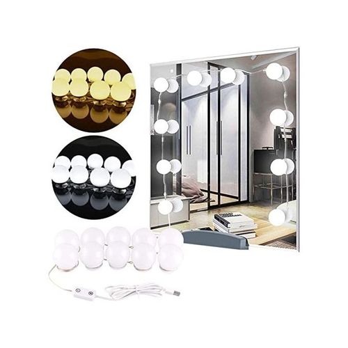 Generic Kit de lumières LED pour miroir de courtoisie de style hollywoodien  – Les lampes de courtoisie ont 10 ampoules à prix pas cher