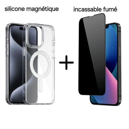 product_image_name-Generic-Housse magnétique de charge sans fil pour iPhone 12 PRO MAX + film fumé privacy en ceramic -1