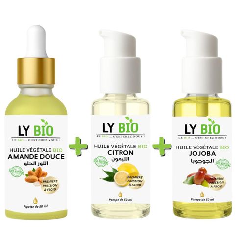 product_image_name-LY BIO-PACK HUILE AMANDE DOUCE 50ML - PIPETTE + HUILE CITRON 50ML - POMPE + HUILE JOJOBA 50ML - POMPE-1