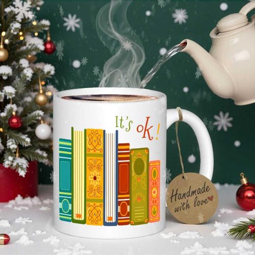 product_image_name-Generic-1 tasse à thème livresque avec design de dos de livre & cadeau pour bibliothécaire - Tasse à café antidérapante pour amoureux des livres, lave-vaisselle, cadeau de Noël/anniversaire pour lecteurs, bibliothécaires, enseignants - Idée cadeau "C'est OK" po-1