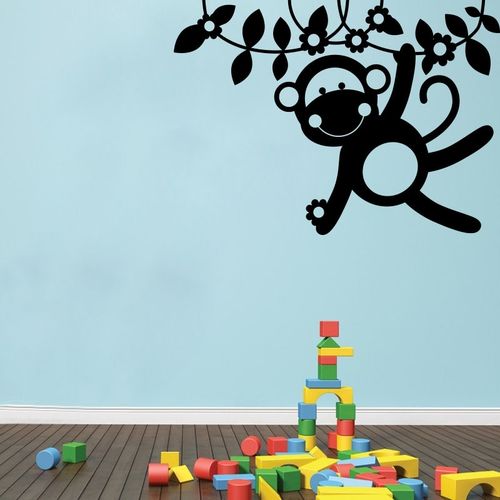 product_image_name-Stickers-stickers singe perche enfant Noir sticker EN 101009-1