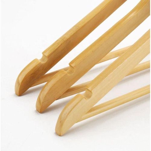 product_image_name-Generic-Lot de 3 Cintres en Bois - Haut 23 cm X Long 44.5 cm, Verni Naturel, Rangement placard-6