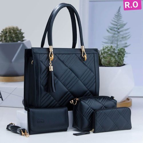 Generic Sac a main pour femme de Luxe haute qualite 3 piece cuir noir a prix pas cher Jumia Maroc