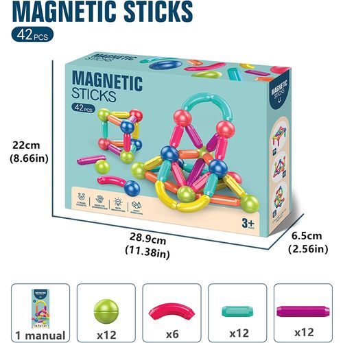 Generic Blocs de construction de boules et de tiges magnétiques 42 PCS à  prix pas cher