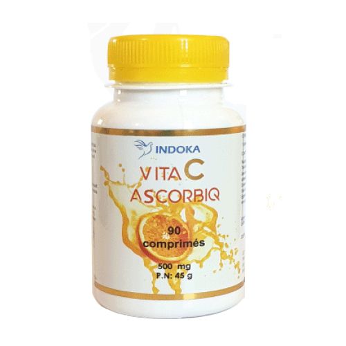 INDOKA Vitamine C Ascorbiq (90 comprimés 500 mg) à prix pas cher