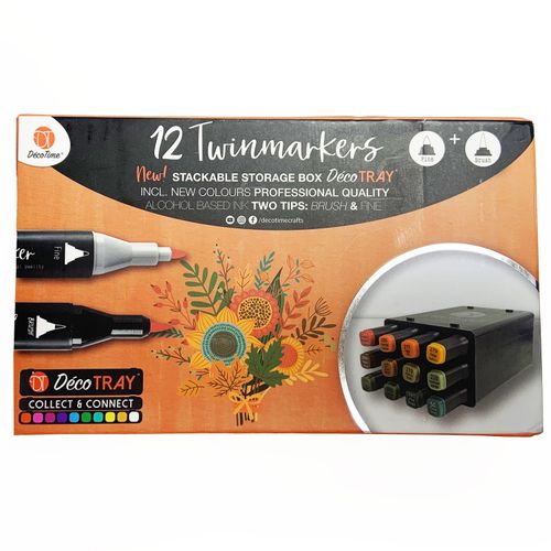 Feutres Twinmarkers Decotime, 12 pièces, diverses variantes