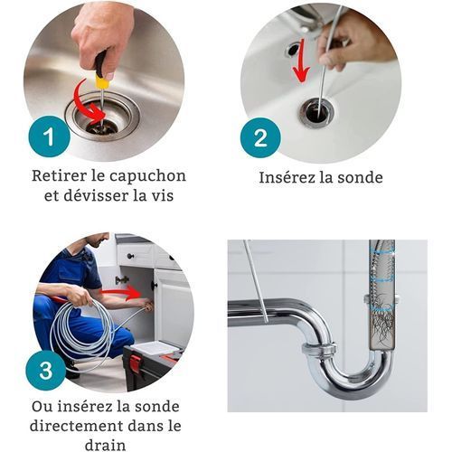 Generic Déboucheur canalisations de lavabos Nettoyage lavabos douche Évier   à prix pas cher