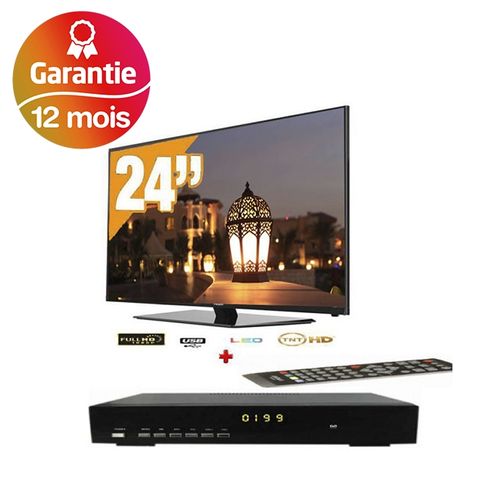 Haier تلفاز 24 بوصة  ليد LE24B8000+  DVB-HDMI-USB فيديو +  مستقبل Tv - أسود