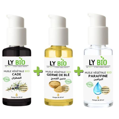 product_image_name-LY BIO-PACK HUILE CADE 50ML - POMPE + HUILE GERME DE BLE 50ML - POMPE + HUILE PARAFFINE 50ML - POMPE-1