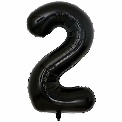 Generic Ballon chiffre géant anniversaire Noir N° 2 (32 pouce) à