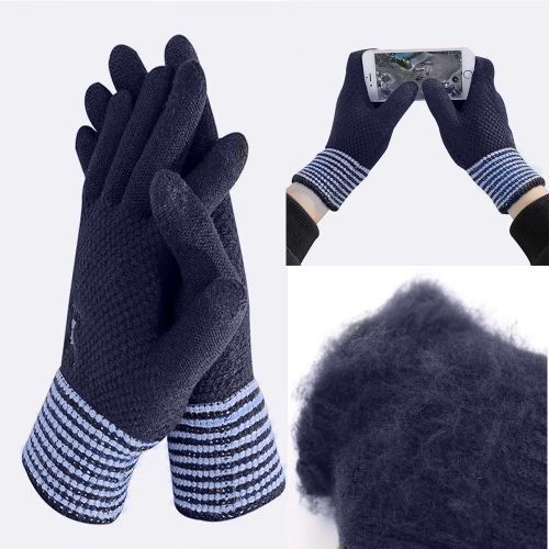 Gants Homme tactile laine Marine –