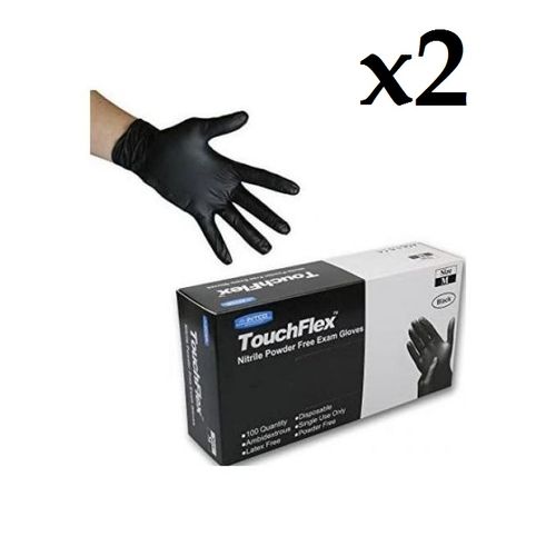 TouchFlex Gants Nitrile pour la restauration Noir 100/boite, sans