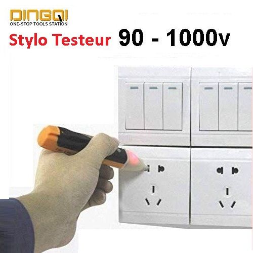 Generic Stylo d'alerte de tension Testeur électrique AC90-1000V Détecteur  de tension LED à prix pas cher