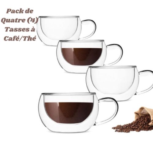 300 ml tasses à thé tasses à double paroi avec poignée pour thé cappuccino