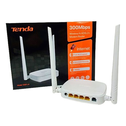 Tenda D301 V2 Modem Routeur ADSL2+ WiFi N 300 Mbps