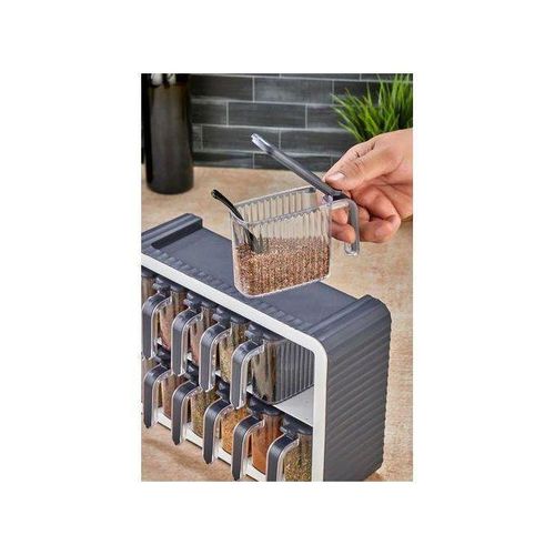 product_image_name-Generic-طقم برونيس يحتوي على 12 برطمان توابل مع ملعقة، رف حاويات توابل مثبت على الحائط مع ملاعق-3