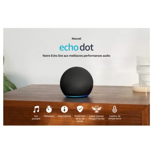 Enceinte connectée Echo Dot 5e génération. Anthracit