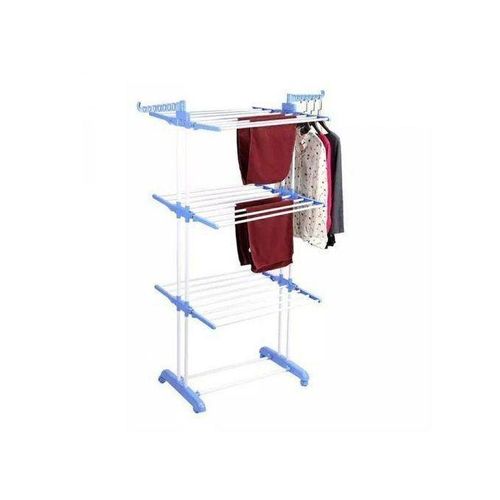 product_image_name-Generic-Etendoir Linge Intérieur, 4 Niveaux Grande Séchoir à Linge Pliable avec Roues, Acier Inoxydable Séche Linge Etendoir pour Usage Intérieur et Extérieur-4