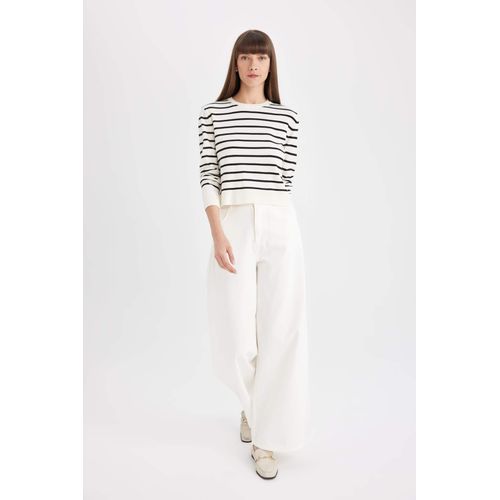 product_image_name-Defacto-بلوفر مخطط قصة عادية برقبة مستديرة-4