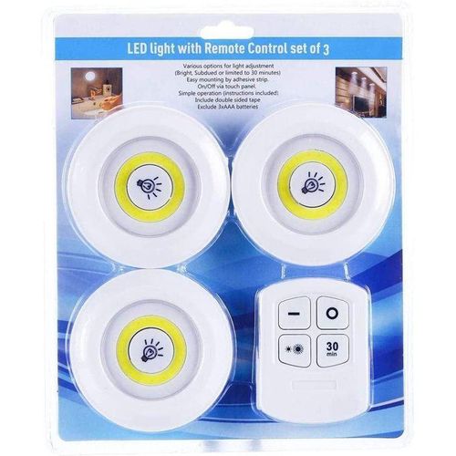 Led Lot de 3 lampes  avec télécommande