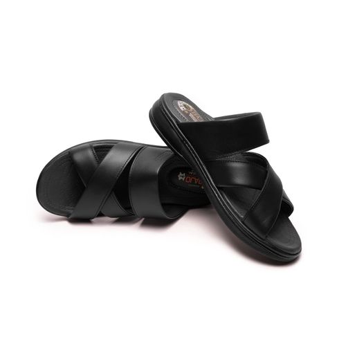 product_image_name-BAJO MEDICAL-Sandales médicales en cuir véritable noir: confort supérieur et absorption optimale de la sueur-2