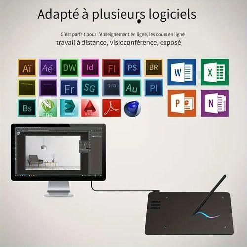 product_image_name-Generic-جهاز تابلت الرسم الرقمي ELFO LARANJA مع قلم - مساحة نشطة 6.69 × 4.21 بوصة، ABS، متوافق مع Android، Mac OS 11.0+، Windows XP/7/8/10، لوحة فن رقمي للكمبيوتر الشخصي، دفتر ملاحظات، لا يحتاج إلى بطارية - أسود-2