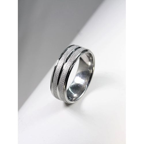 Generic Bague Homme Givr e En Acier Inoxydable BY ELITE WORLD