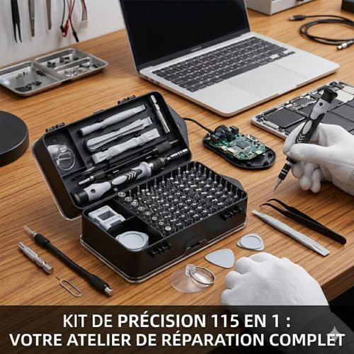 Yasoca Kit de tournevis de précision 115 en 1 avec tournevis