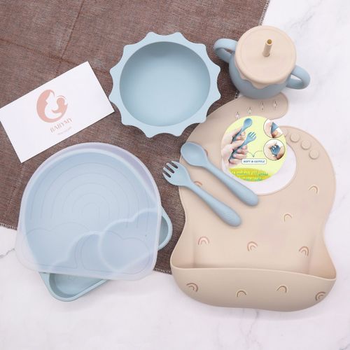 BABYMY Set repas pour bébé complet assiette avec ventouse - kit en