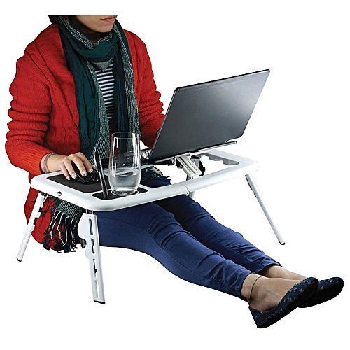 Table de PC Portable Réglable avec Ventilateur de Refroidissement