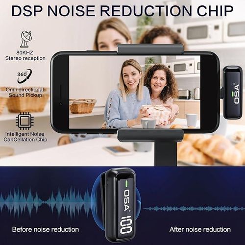 OSA Micro Cravate Sans Fil - Double Micro Pour IPhone, Android, Caméra Et PC Pour YouTube, TikTok