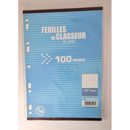 Selecta 1 paquet Feuilles Simples Perforés DE CLASSEUR 60g A4