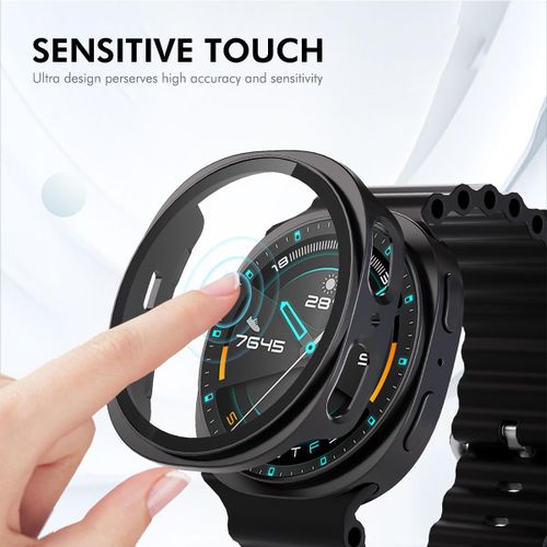 product_image_name-Generic-Cover + Tempered Glass pour Samsung Galaxy Watch 8 44mm Protecteur d'écran complet - Noir-4