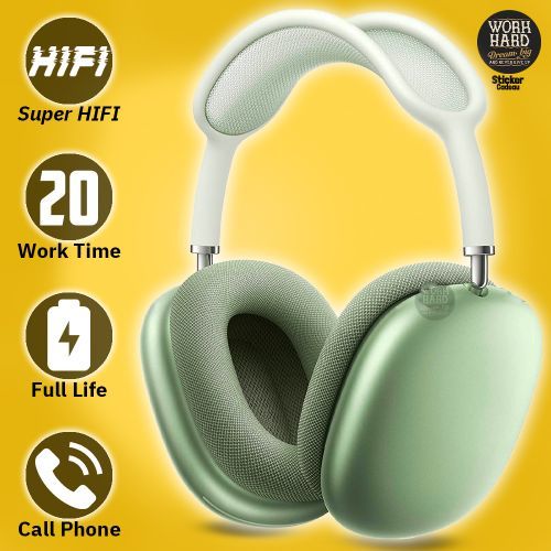 Generic Casque HIFI Stéréo Bluetooth 5.0 avec micro pour appels et  Musique,Vert+Sticker à prix pas cher