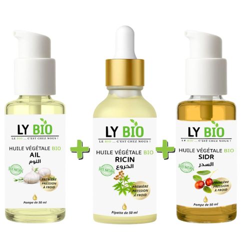 product_image_name-LY BIO-PACK HUILE AIL 50ML - POMPE + HUILE RICIN 50ml - PIPETTE + HUILE SIDR 50ML - POMPE-1