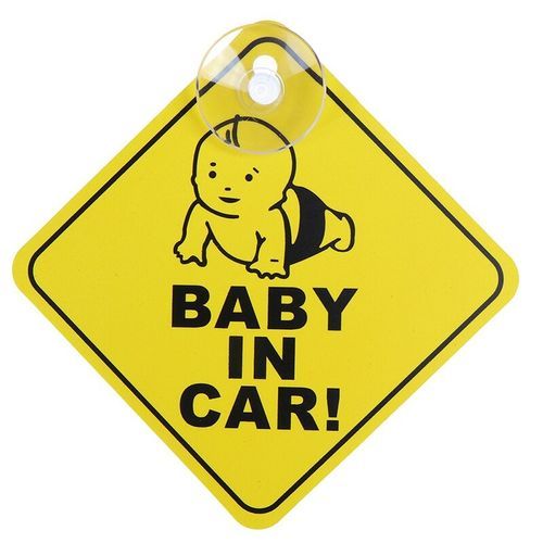 Panneau d'avertissement réfléchissant jaune pour bébé à bord, avec