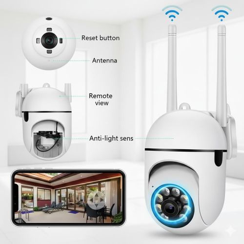 product_image_name-Generic-Caméra de Surveillance Extérieure WiFi IP 4K 8MP - Rotation 360° - Vision Nocturne Couleur-2