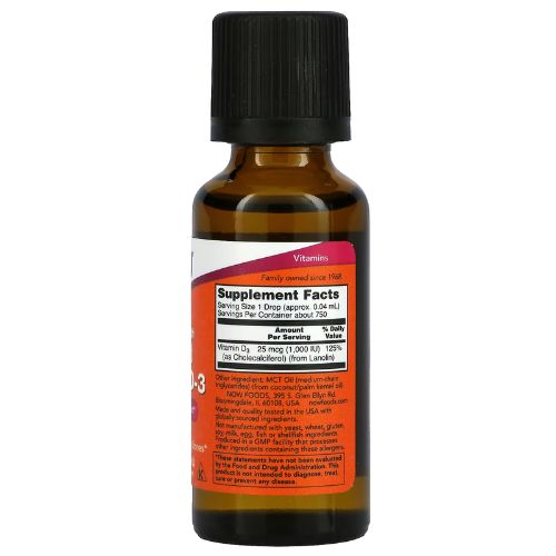 Now Foods فيتامين د3 سائل قوة إضافية 1000 وحدة دولية 30 مل - image 2
