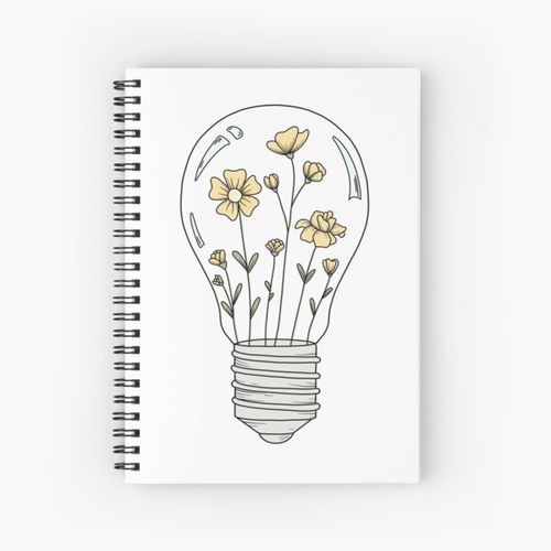 product_image_name-Generic-Light Bulb with Yellow Flowers Spiral Notebook Bloc note-1