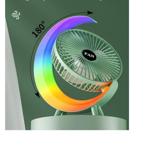 product_image_name-Generic-مروحة كهربائية محمولة بإضاءة LED، قابلة للشحن، 3 سرعات، مروحة مكتب-7