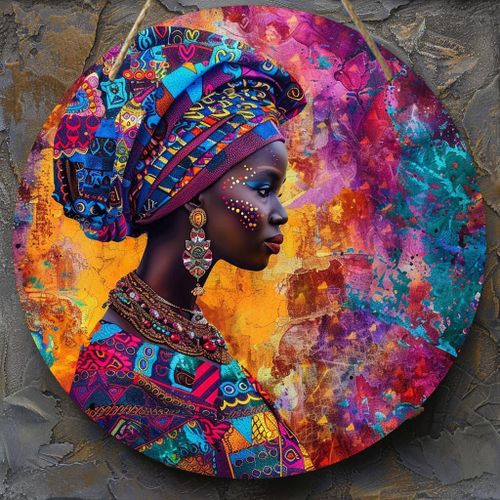 product_image_name-Generic-Plaque Décorative Ronde en Bois à Impression Plate 2D avec Thème, Adaptée pour la Décoration de Bar Cuisine Café Maison Bureau, Déco de Fête, Cadeau de Vacances, 20.32x20.32 cm, 2D Plate-1