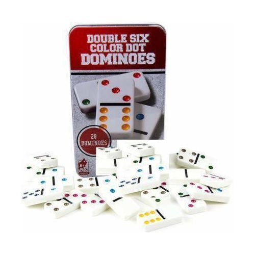 Domino Jeu de société/Domino avec boîte métallique, jeu traditionnel pour  enfants et adultes, 28 jetons et 6 couleurs : : Jeux et Jouets