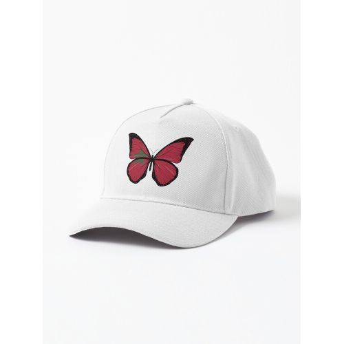 product_image_name-Generic-morocco butterfly - butterfly Flag Of morocco , morocco h Casquette Blanc-1