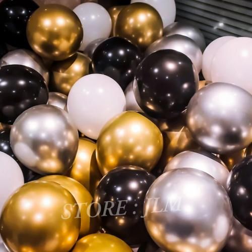 lot de 50 ballon or argent et noir : vente d'article de fête et de  décoration depuis 2010 situé en France.