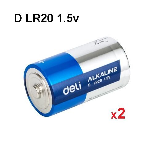 Deli 2 Piles Alcaline LR20 1.5v, 2 Batteries Pour Chauffe Eau, D Alkaline  Battery à prix pas cher