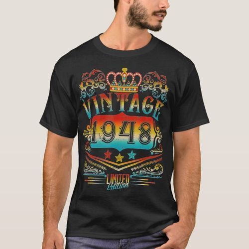 product_image_name-Generic-74-year-old vintage gifts T-shirt 1948 Men Women 74th B-1