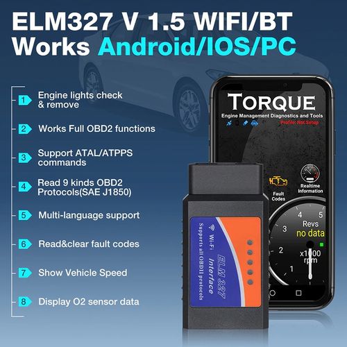 Generic Outil de diagnostic de voiture ELM327 V2.1 Bluetooth OBD2 Android  Application à prix pas cher