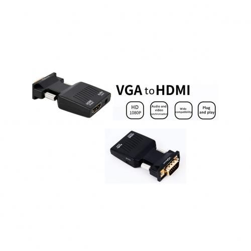 Adaptateur de convertisseur vidéo et audio VGA vers HDMI, HD 1080P