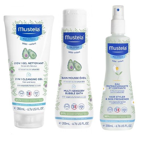 Mustela pack essentiel de toilette bébé-shampoet gel nettoyant + lait à  prix pas cher