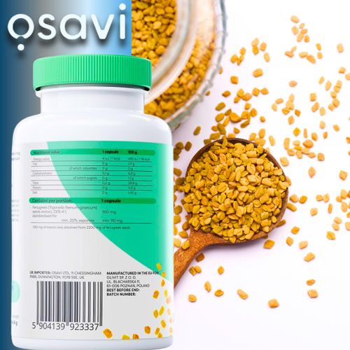 product_image_name-Osavi-Fenugreek, 550mg - Extrait de graines de fenugrec standardisé pour une glycémie - 60 Capsules Vegan-3